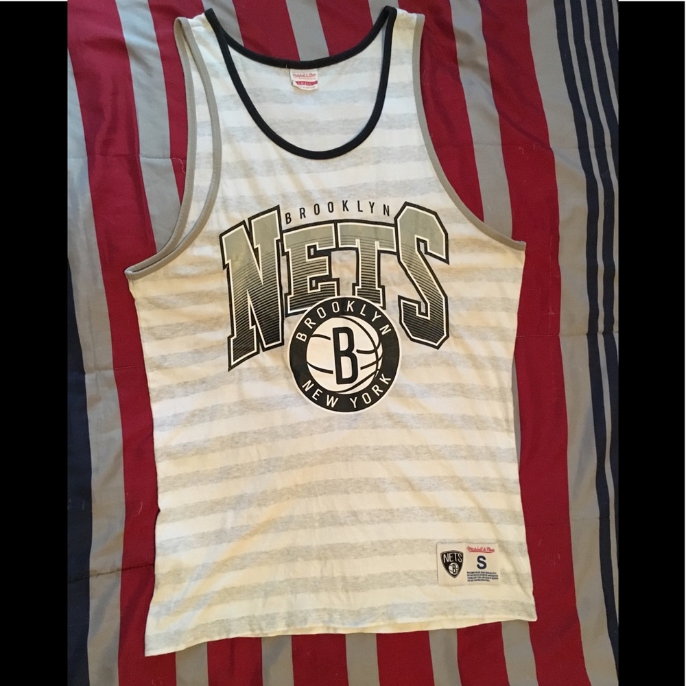 MITCHELL & NESS BROOKLYN NETS STRIPED TANK TOP